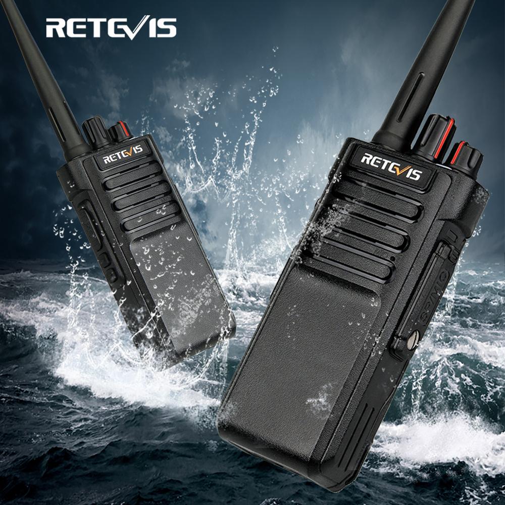 Portable Walkie Talkie Long Range RETEVIS IP67 Waterproof RT29 2pcs UHF VHF 10W