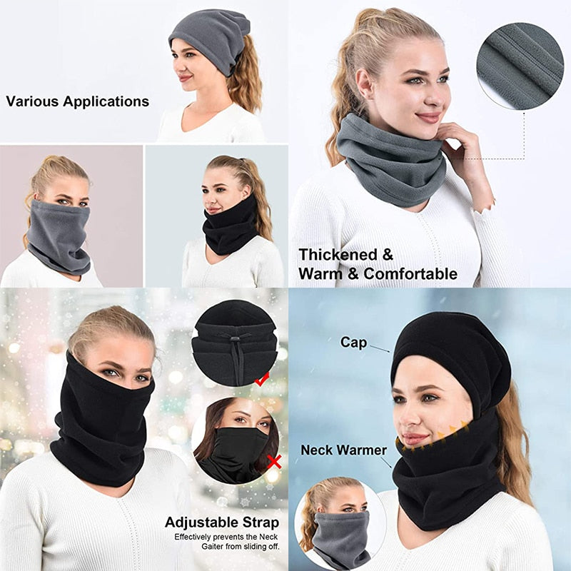 Polar Fleece Neck Tube Ear Warmer Fishing Skating Running Sport Scarf Face Mask