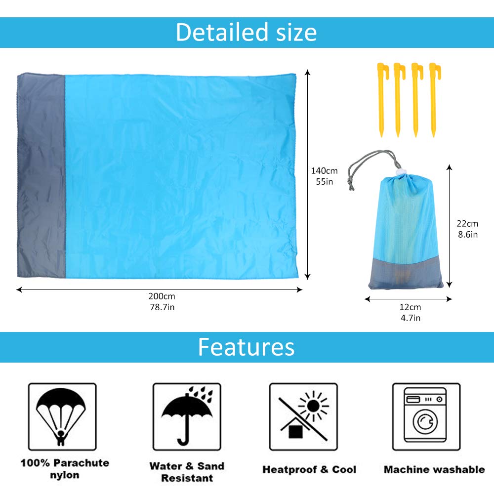 Beach Blanket Sandproof Beach Mat Beach Sheet Waterproof Lightweight Mat