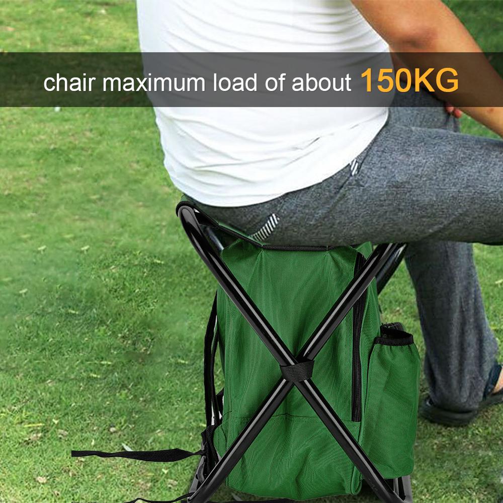 Folding Camping Fishing Chair Stool Portable Backpack Cooler Insulated Picnic Bag