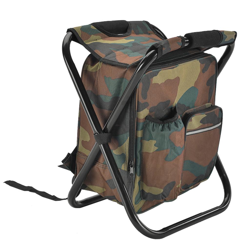 Folding Camping Fishing Chair Stool Portable Backpack Cooler Insulated Picnic Bag