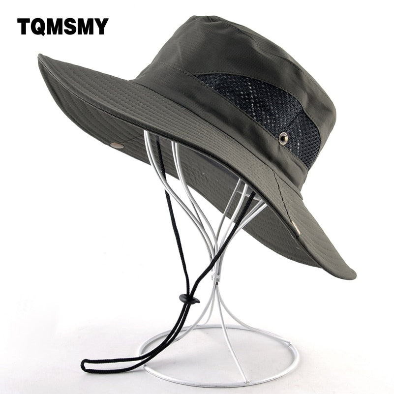 Solid color sun hats for men Outdoor Fishing cap Wide Brim Anti-UV beach caps women