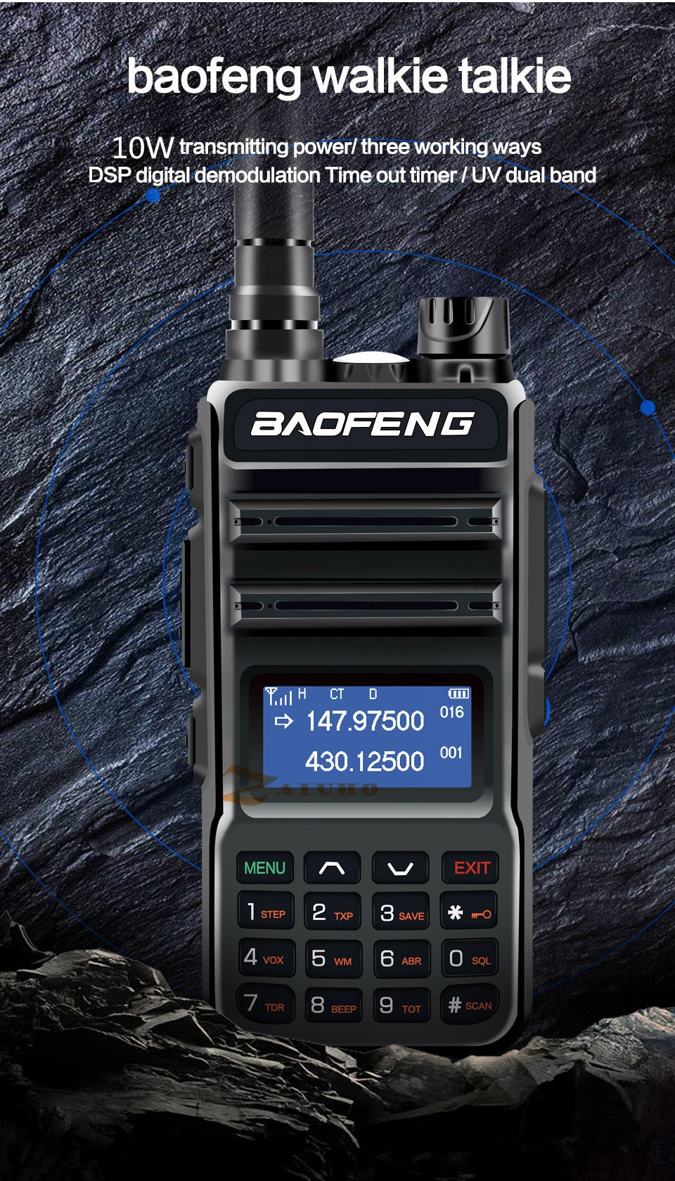 BaoFeng  UV10R Pro 10W Walkie Talkie Transmitter Long Range UV-10R pro Two Way