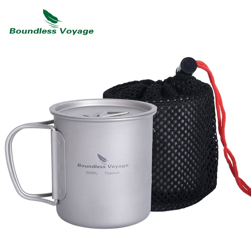 Boundless Voyage Camping Cup Titanium Mug Outdoor Pot Lightweight Cookware Picnic