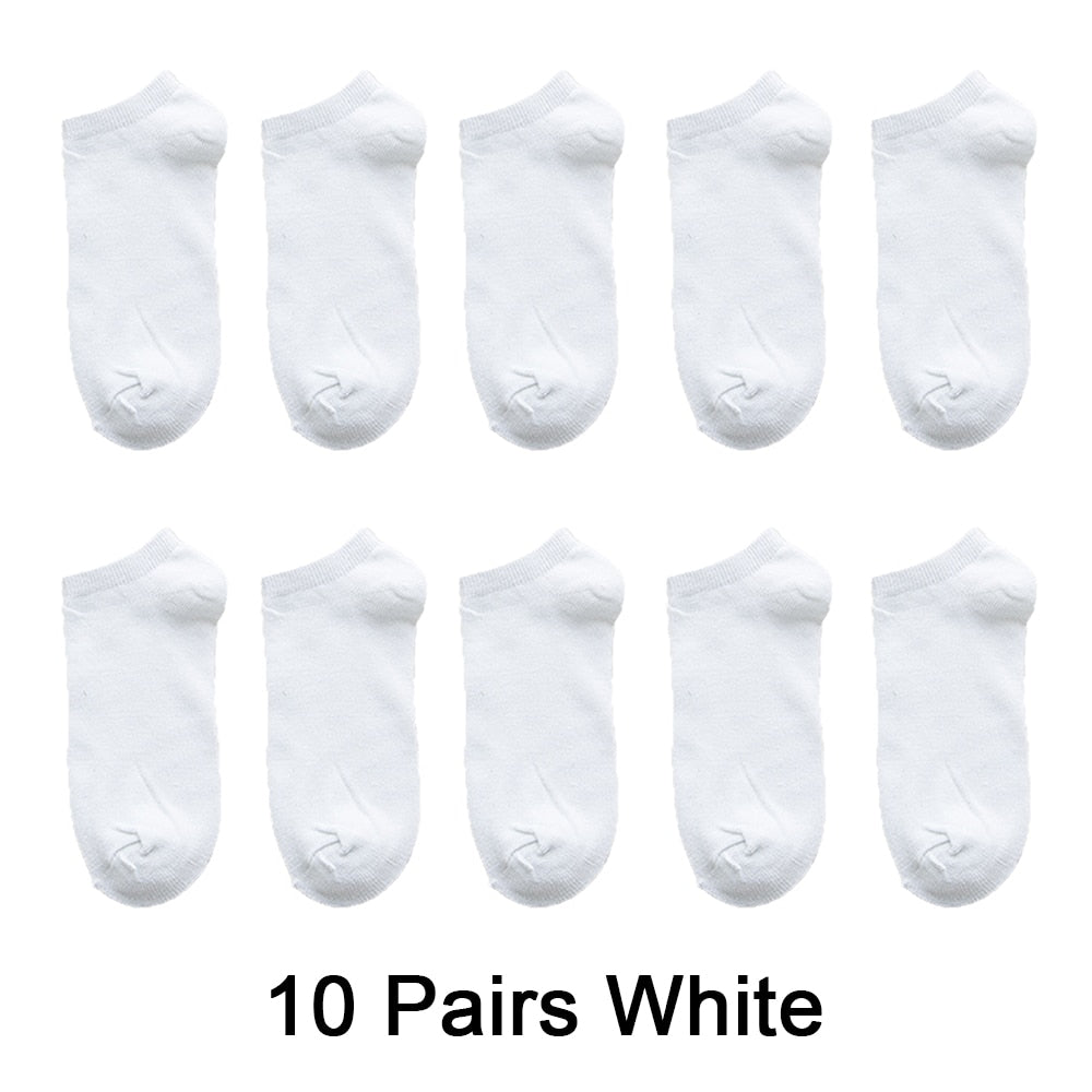 Wholesale prices 10 Pairs=20pcs Women Socks Breathable Sports socks Solid Color Boat