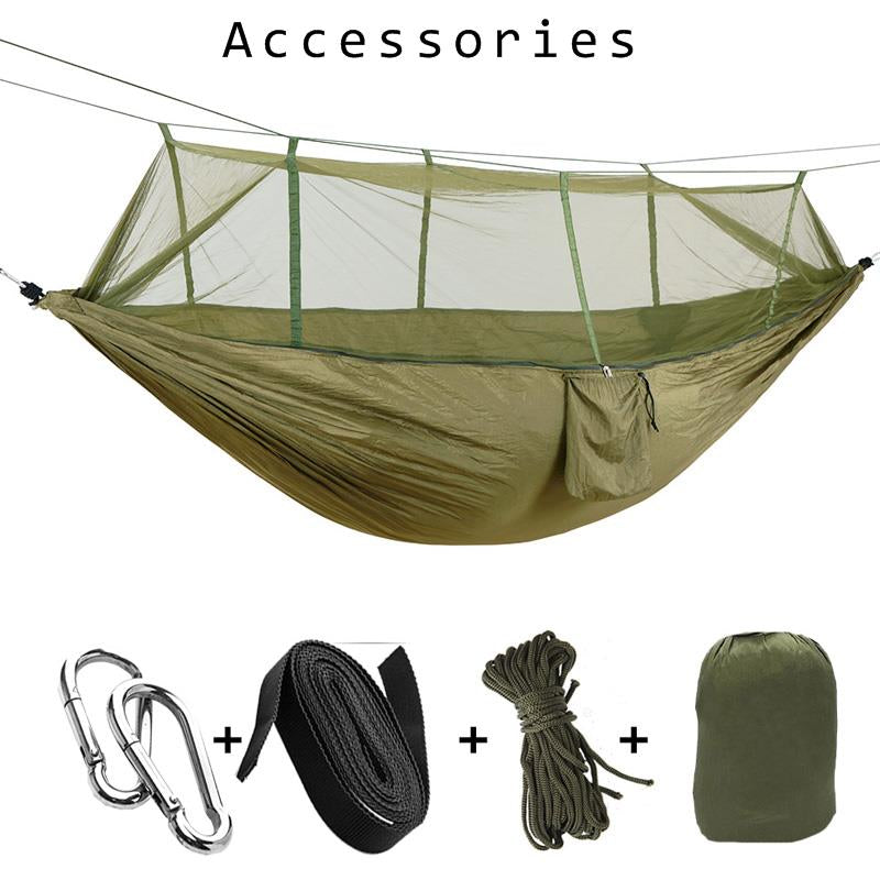 1-2 Person Portable Outdoor Camping Hammock with Mosquito Net High Strength