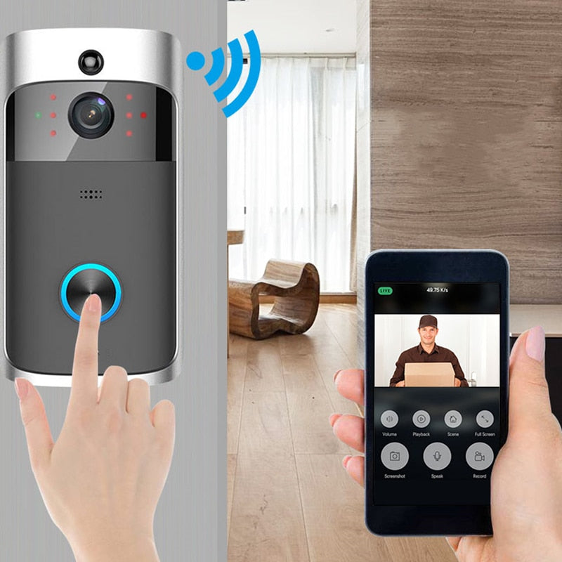 Tuya 1080P WiFi Video Doorbells Smart Security Doorbell Camera with PIR Motion