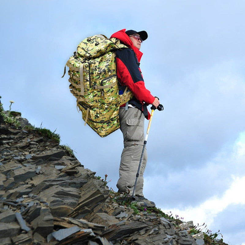 Outdoor 100L Large Capacity Mountaineering Backpack Camping Hiking Military Molle