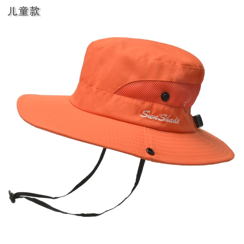 New Parent-child Fishing Hat Outdoor UV Protection UPF 50+ Sun Hat Bucket Hat Women