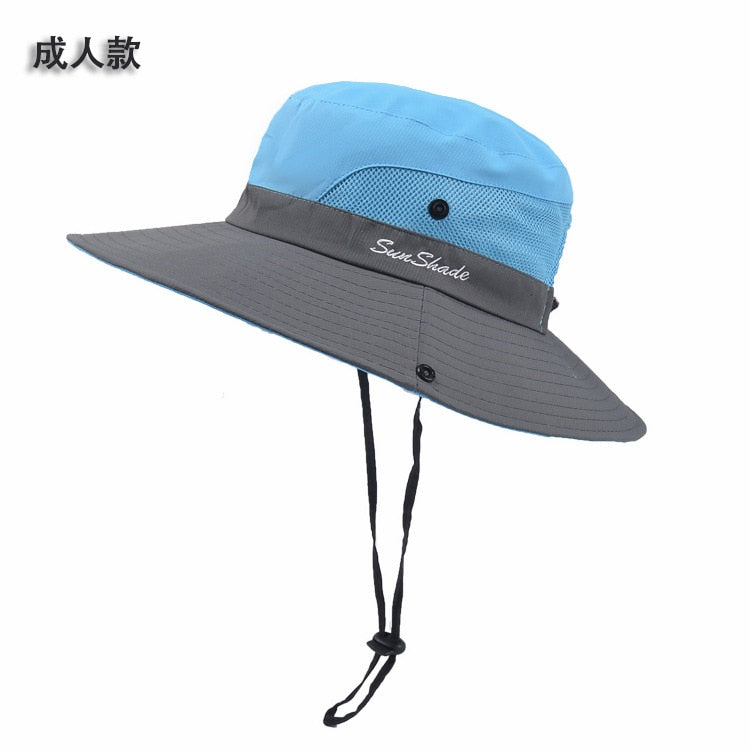 New Parent-child Fishing Hat Outdoor UV Protection UPF 50+ Sun Hat Bucket Hat Women