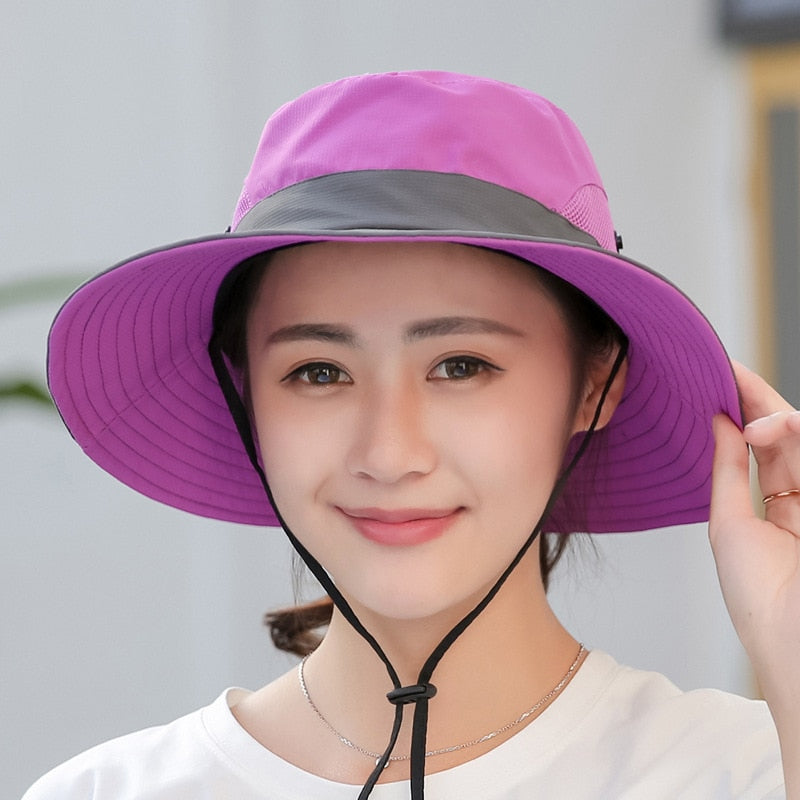 New Parent-child Fishing Hat Outdoor UV Protection UPF 50+ Sun Hat Bucket Hat Women