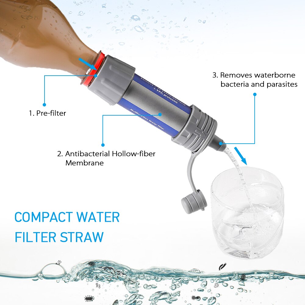 Outdoor Camping Equipment 캠핑 Survival Water Filter Straws Hiking Accessories Water