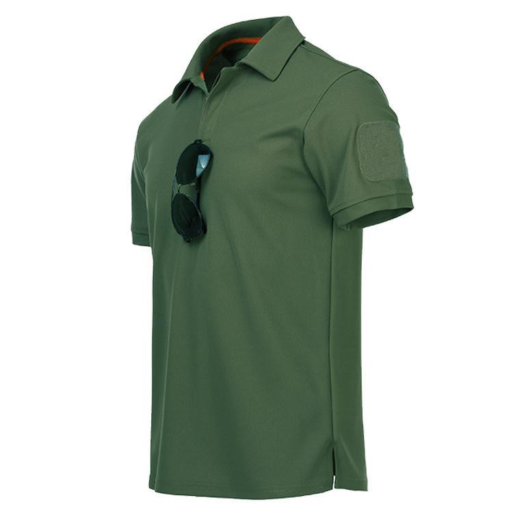 Military Tactical T Shirt Outdoor Sport Quick Dry Lapel Short Sleeve Shirt Summer