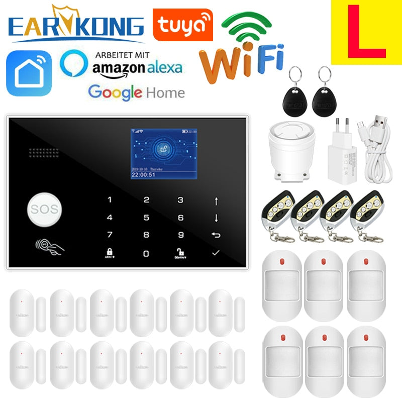 Wifi GSM Alarm System 433MHz Home Burglar Security Alarm Wireless Wired