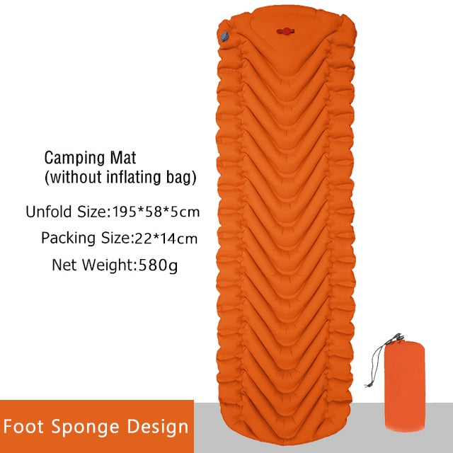 Foot Pressing Sponge Infalatable Air Camping Mattres Large  200*66cm Comfortable