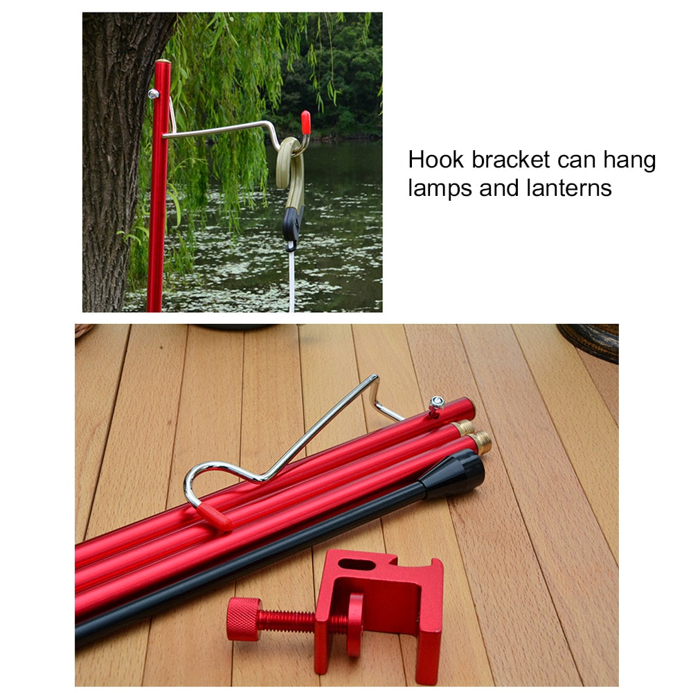 Telescopic Mini Foldable Lamp Holder Rod for Fishing Outdoor Camping Hiking BBQ