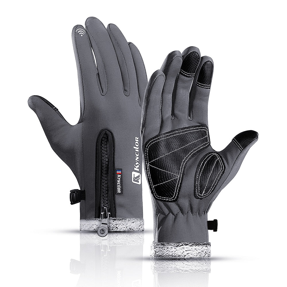 Winter Themal Touchscreen Gloves Anti-Slip Windproof Cycling Gloves w/ Fleece Lining