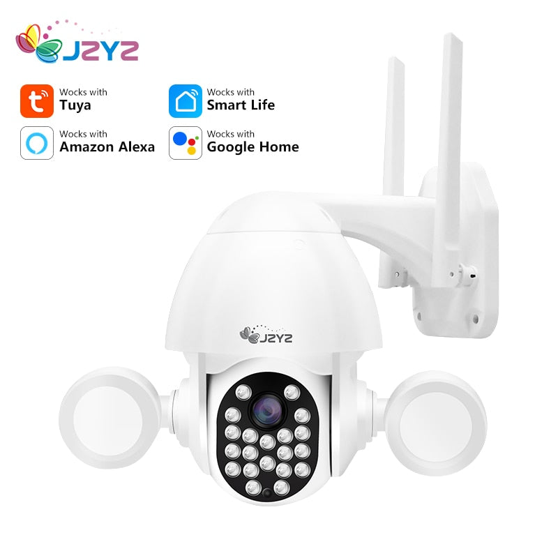 3MP Floodlight Security Cameras With Wifi Tuya Smartlife Google Alexa AI Auto Tracking