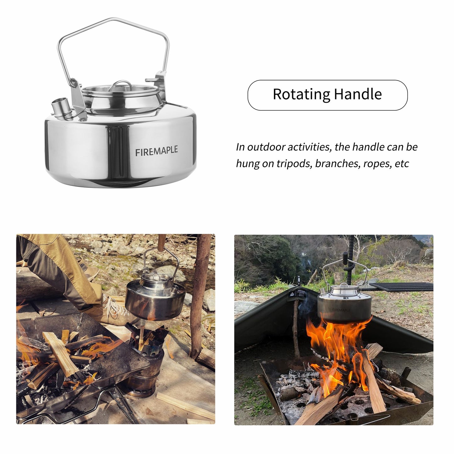 Fire Maple Antarcti Stainless Steel Backpacking Camping Kettle Bushcraft Gear Outdoor