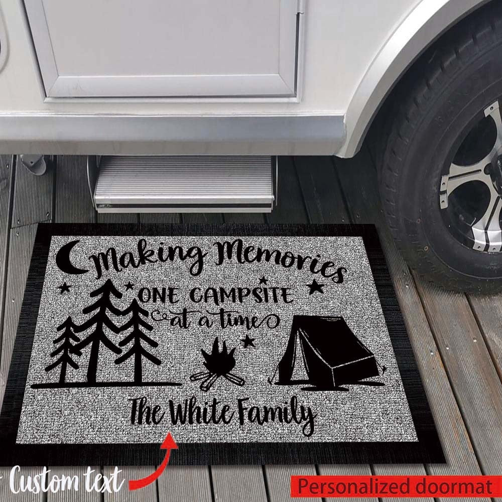 Custom Making Memories Camping Doormat - Personalized Custom Rubber Door Mat