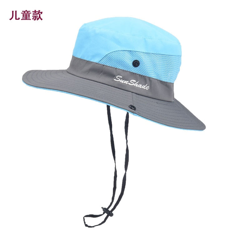 New Parent-child Fishing Hat Outdoor UV Protection UPF 50+ Sun Hat Bucket Hat Women