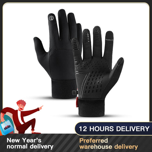 Winter Gloves Men Cycling Bike Women Thermal Fleece Cold Wind Waterproof Touch