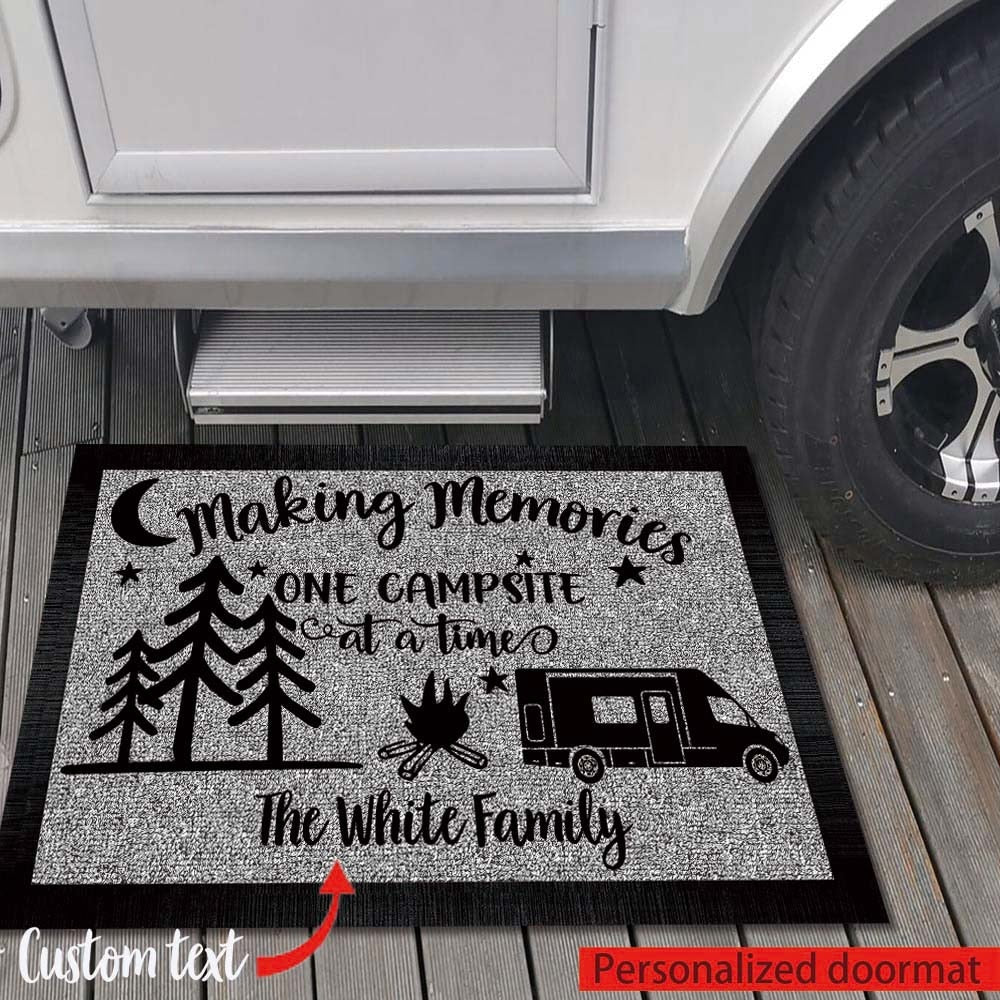 Custom Making Memories Camping Doormat - Personalized Custom Rubber Door Mat