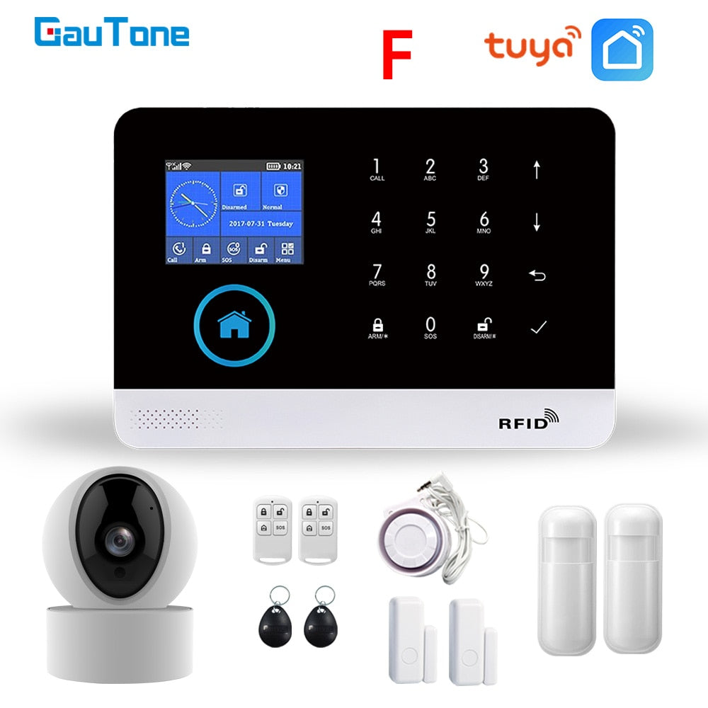 GauTone WiFi GSM Alarm System Tuya Smart Life App Control for Home Security