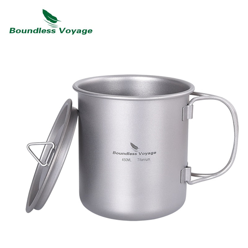 Boundless Voyage Camping Cup Titanium Mug Outdoor Pot Lightweight Cookware Picnic