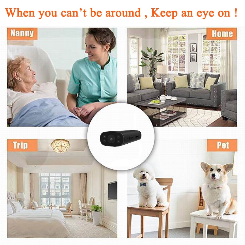 Mini Home Security Camera PNZEO 1080P HD Wireless WiFi Remote View  Super Mini