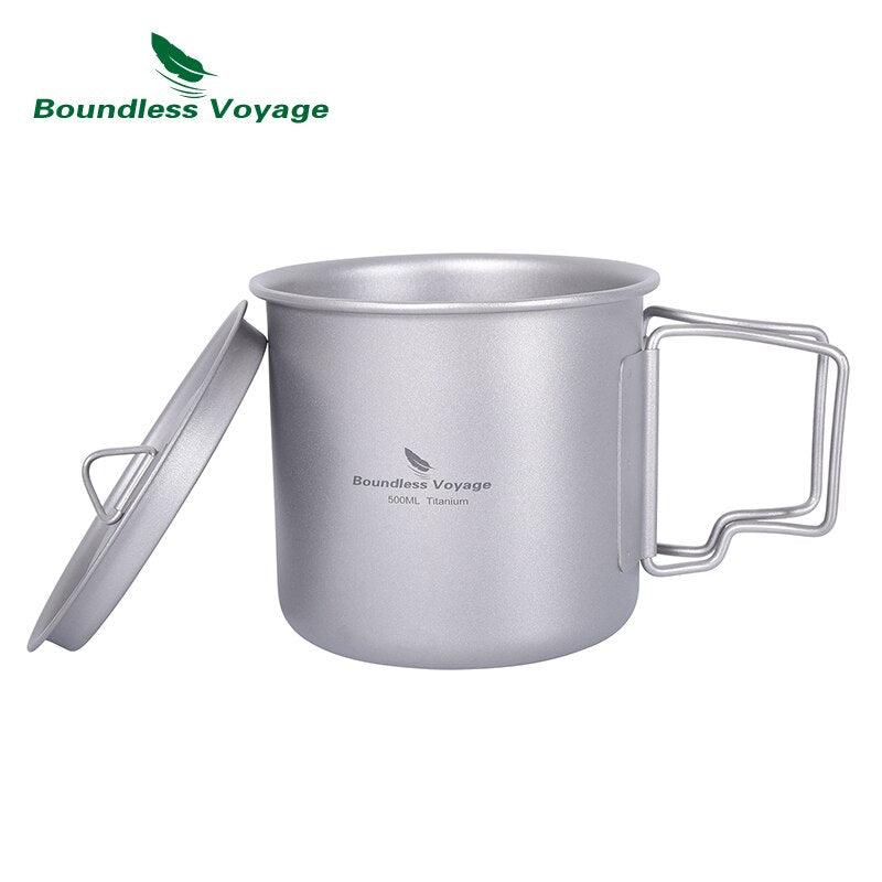 Boundless Voyage Camping Cup Titanium Mug Outdoor Pot Lightweight Cookware Picnic