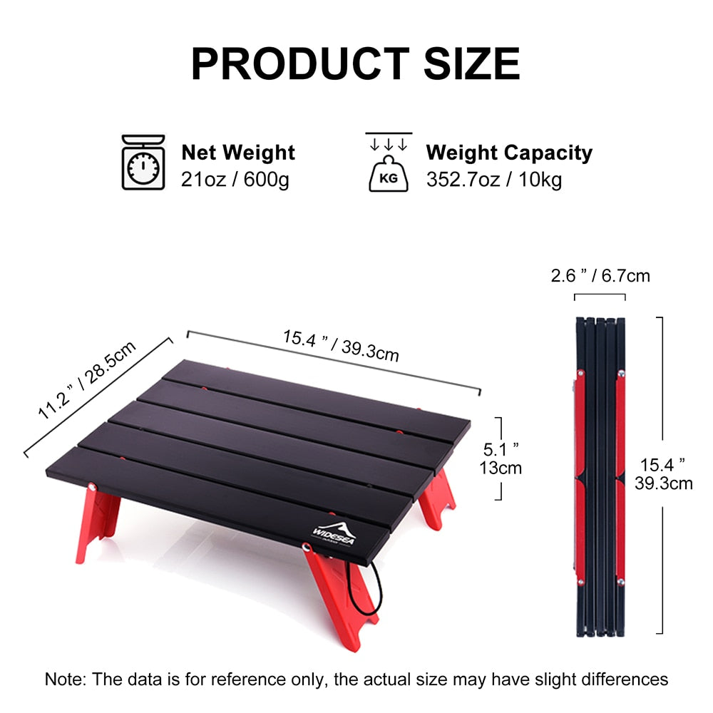 Widesea Camping Mini Portable Foldable Table for Outdoor Picnic Barbecue Tours