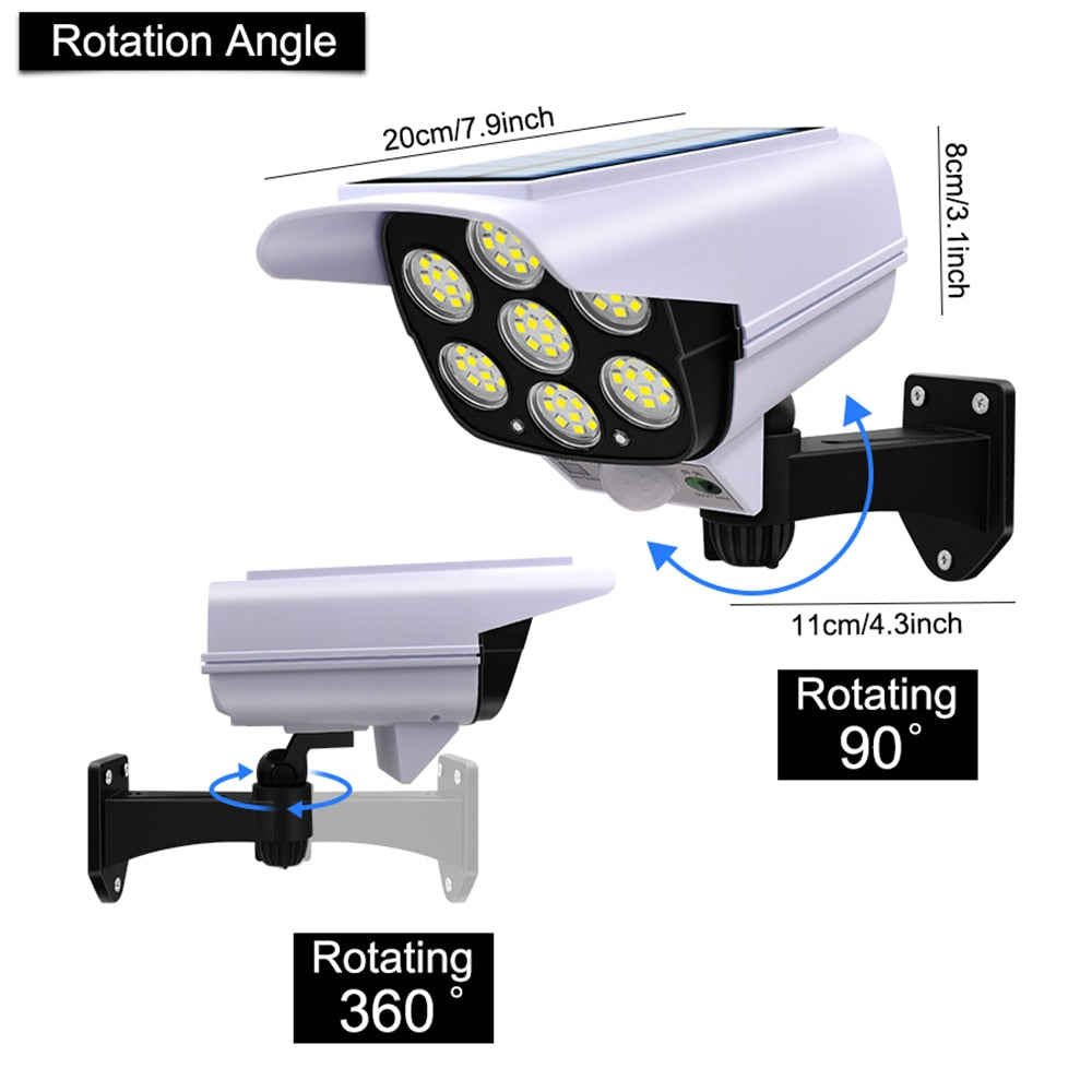 77 LED Solar Light Motion Sensor Security Dummy Camera Wireless Flood Light IP65