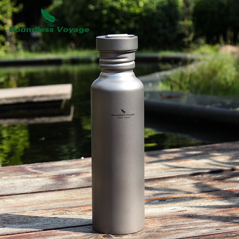 Boundless Voyage Titanium Water Bottle with Titanium Lid Drinkware 25.6oz/750ml