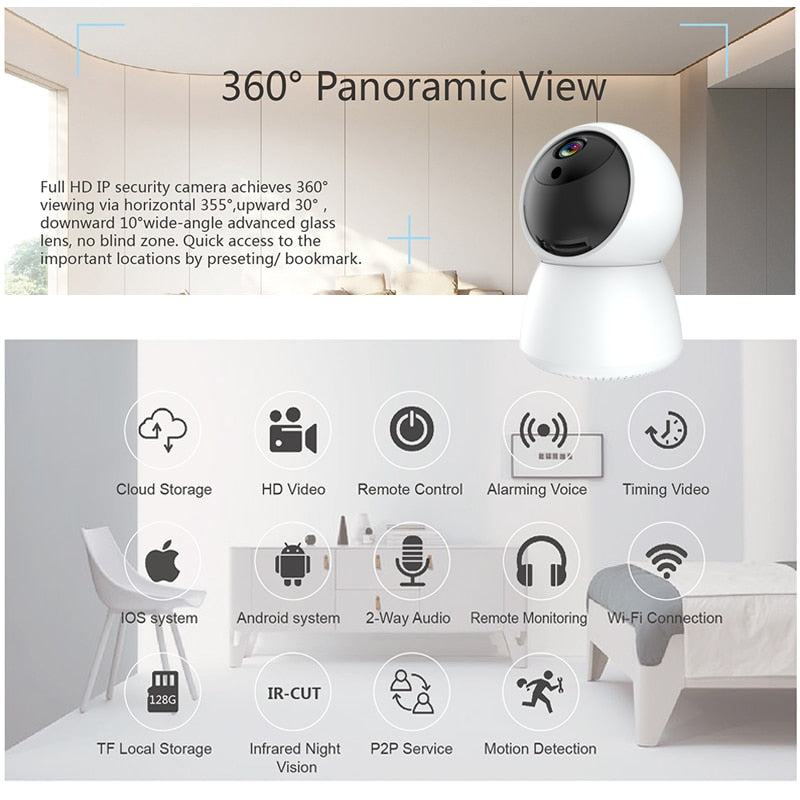 HD 1080P WIFI IP Camera Tuya Smart Surveillance Camera Automatic Tracking Smart