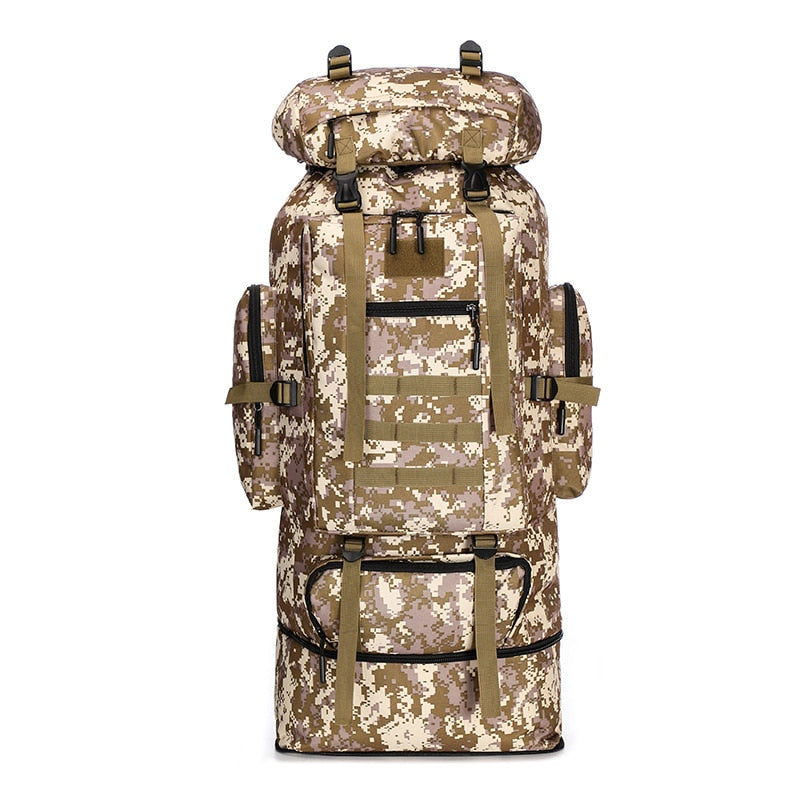 100L Large Capacity Waterproof Molle Camo Tactical Backpack Hiking Camping bag