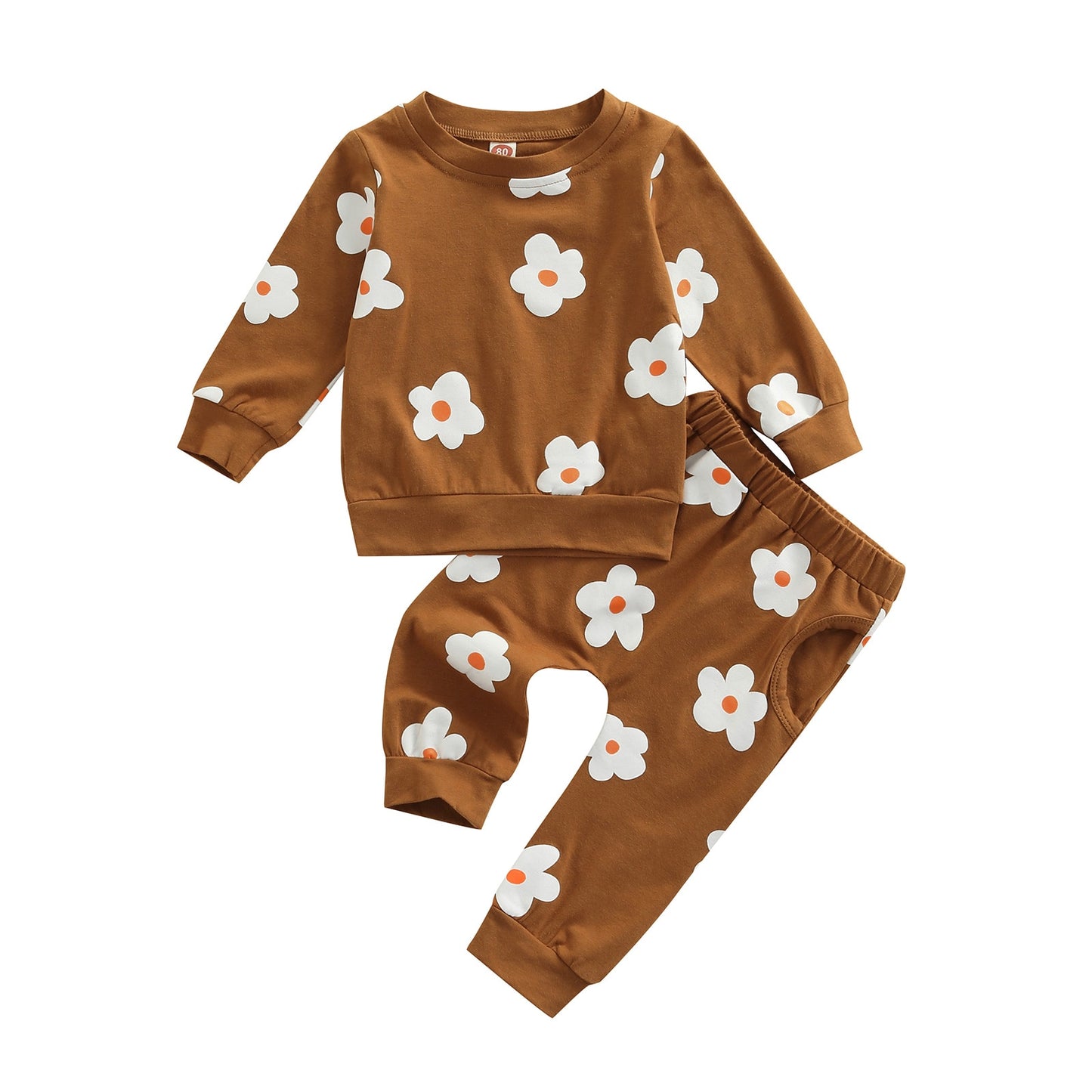 Lioraitiin 0-4Years Toddler Baby Girl 2Pcs Autumn Clothing Set Long Sleeve O-neck