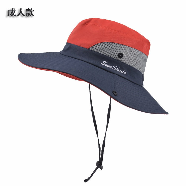 New Parent-child Fishing Hat Outdoor UV Protection UPF 50+ Sun Hat Bucket Hat Women