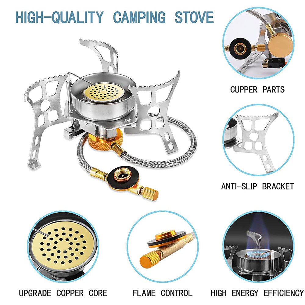 ONLIVING Outdoor Windproof Gas Stove Camping Gas Burner Folding Split Electronic