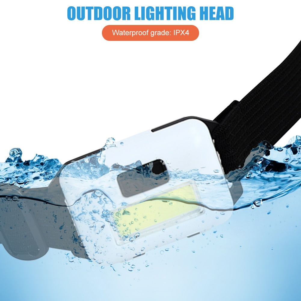 Mini COB LED Headlamp 3 Modes Waterproof Headlight Head Flashlight Torch Lanterna