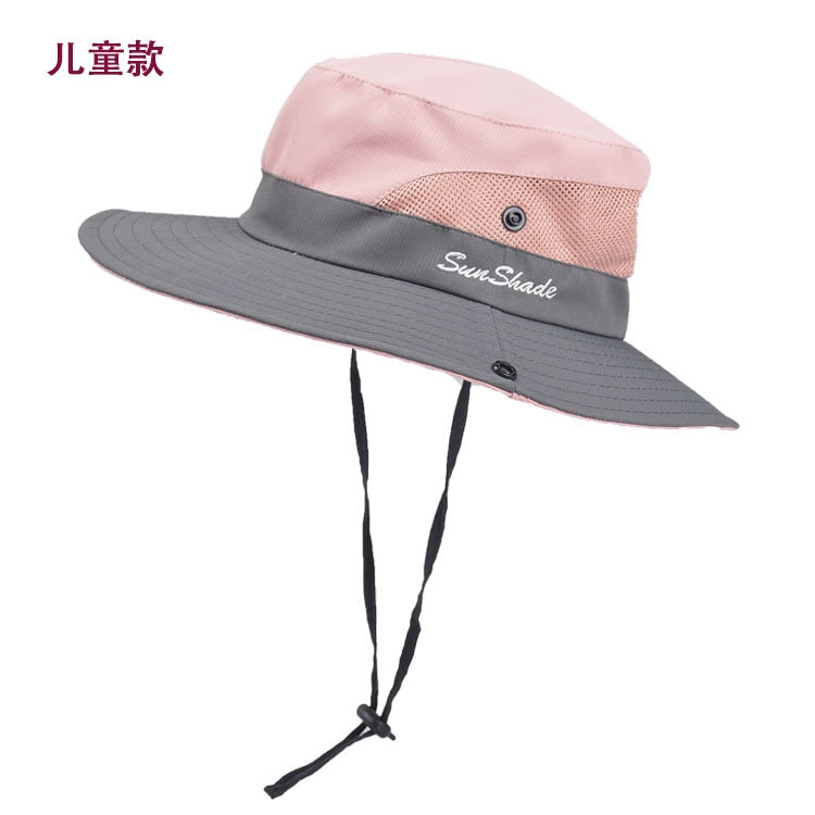 New Parent-child Fishing Hat Outdoor UV Protection UPF 50+ Sun Hat Bucket Hat Women