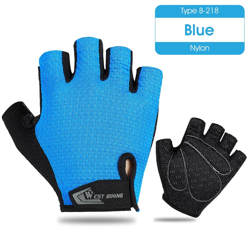 WEST BIKING Summer Cycling Gloves Shockproof Thicken Pad Half Finger Cycling Gloves