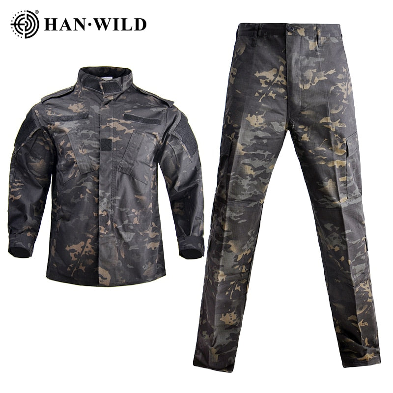 Men Military Uniform Airsoft Camouflage Tactical Suit Camping Army Special