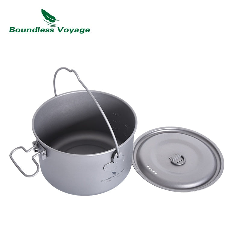 Boundless Voyage Outdoor Titanium Hanging Pot with Handle1300ml