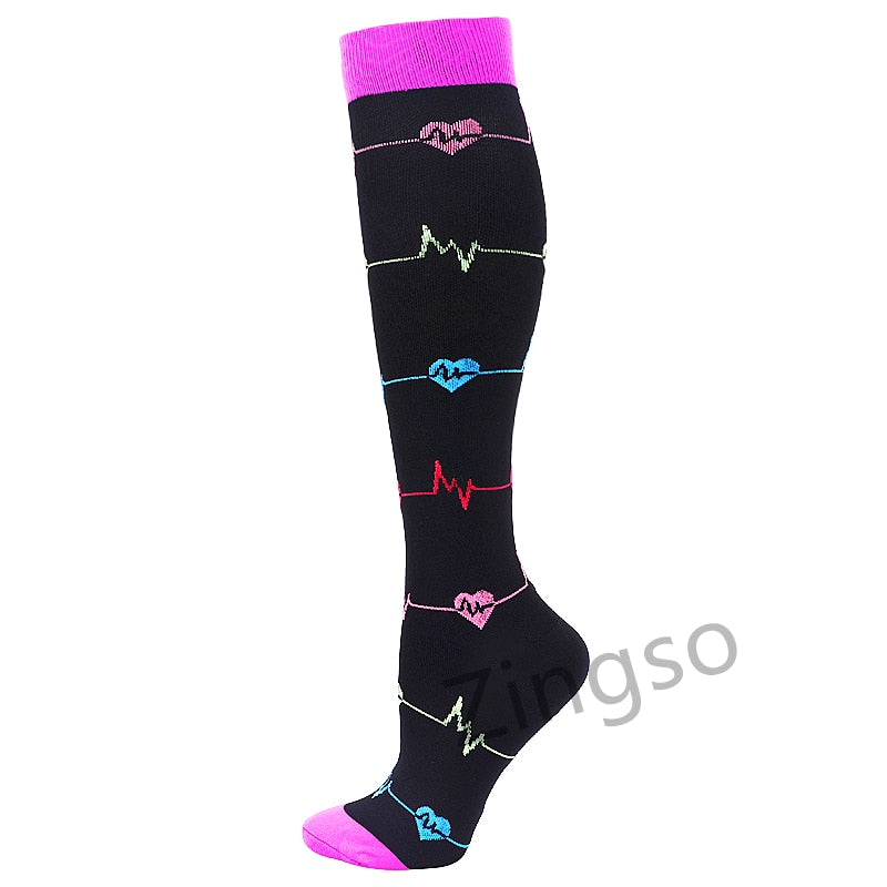 Compression Stockings Men Women Hiking Running Socks 20-30 MmHg Flight Pregnancy