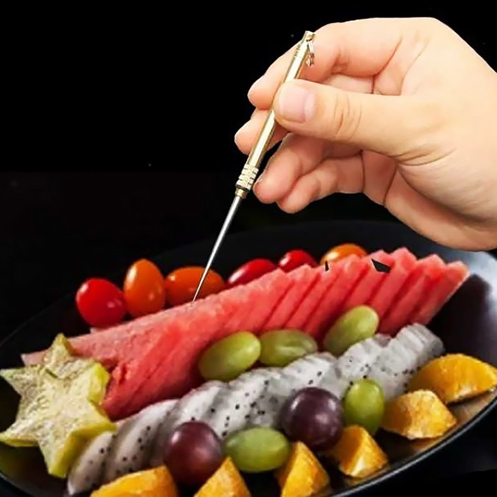 Titanium Outdoor Edc Portable Multifunctional Toothpick Bottle Fruit Fork Camping Tool