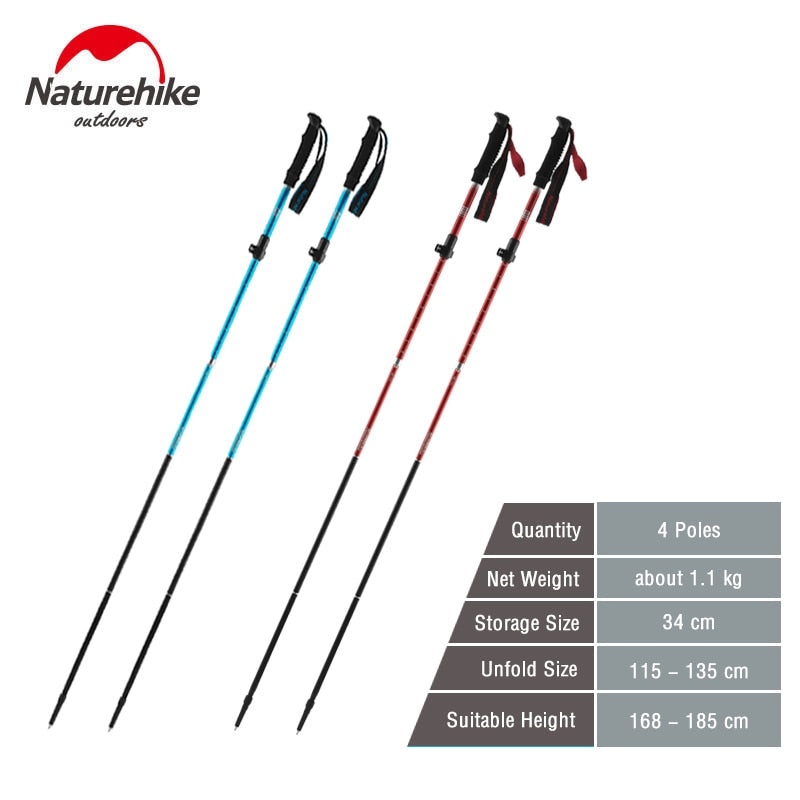 Naturehike Trekking Poles Folding Hiking Stick Collapsible Hiking Poles Trekking Stick Walking