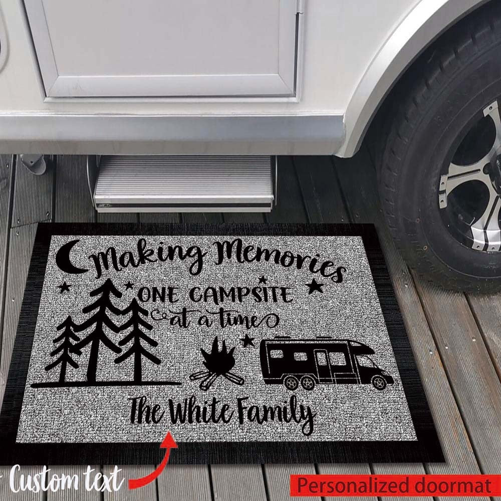 Custom Making Memories Camping Doormat - Personalized Custom Rubber Door Mat