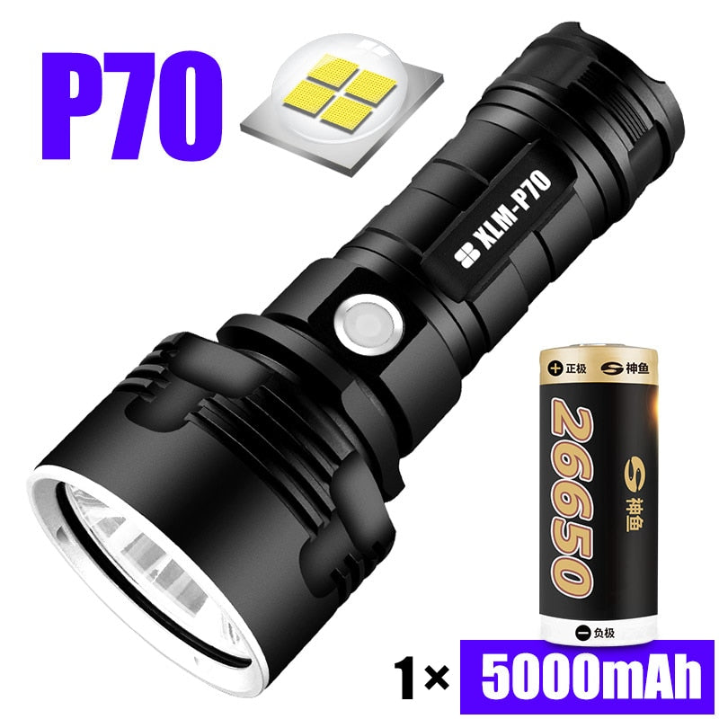 Super Powerful LED Flashlight L2 XHP50 Tactical Torch USB Rechargeable Linterna Waterproof