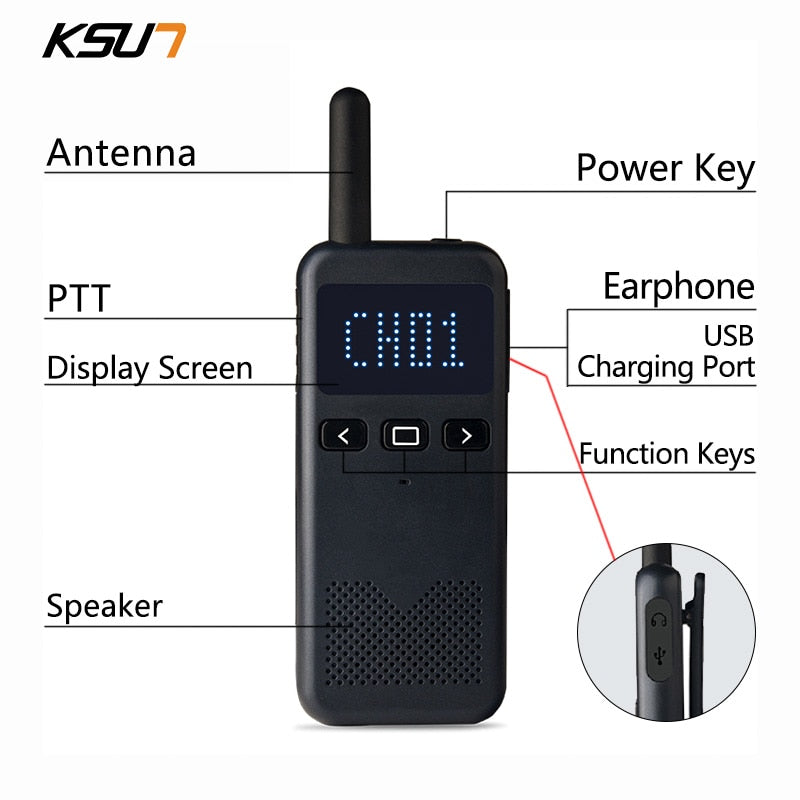 Walkie Talkie 2PCS KSUN M3 Two Way Radio Portable Radios Comunicador Transceiver